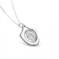 Necklace, Silver, Finger Print "Engraved Shield".