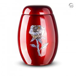 Glass Fibre Urn (Burgundy with Rose Design)