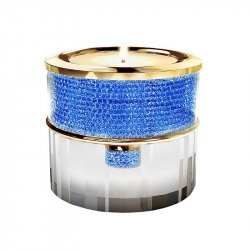 Swarovski Crystal Keepsake Tealight in Blue Gold