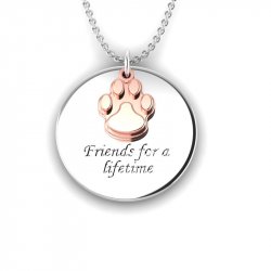 Necklace, Silver, "Friends", Rose charm