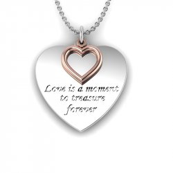 Necklace, Silver, "Moment", Rose charm
