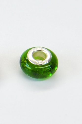 Bead for charm bracelet.: Emerald