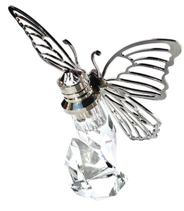 Swarovski Crystal Keepsake Butterfly Ornament: Silver: Plain