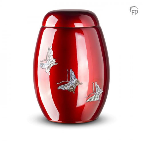 Burgundy Butterfly Urn