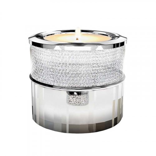 Swarovski Crystal Keepsake Tealight: Pink: Silver