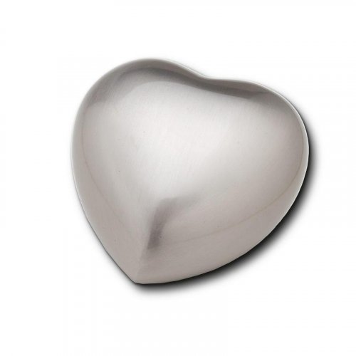 Small Brushed Silver Heart (Brass)