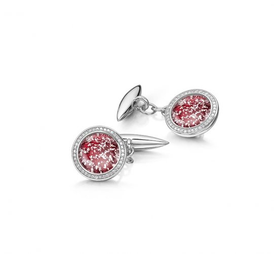 Ruby Halo Cufflinks in Silver